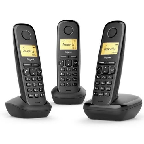 TELEFONO DECT SIEMENS GIGASET A170 TRIO - ID. LLAM./ DISP. ILUM. / 50 Reg. / ECO DECT / BATERIAS AAA