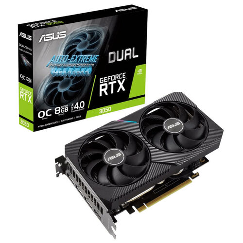 TARJETA GRAFICA ASUS DUAL FORCE RTX 3050 OC 8GB GDDR6 128 bit, 7680 x 4320 Pixeles, PCI Express x16 4.0