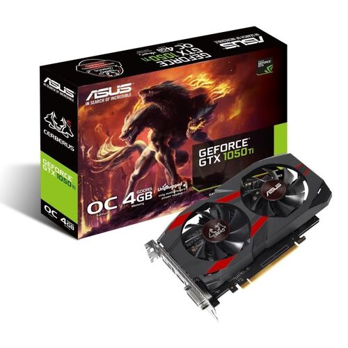 TARJETA GRÁFICA ASUS GEFORCE GTX1050 TI - GPU 1290MHZ - 4GB GDDR5 - PCI EXPRESS 3.0 - DVI-D - HDMI - DISPLAY PORT