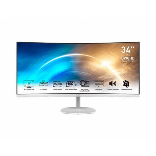 MONITOR MSI PRO 34" MP341CQW CURVO/3440x1440/1MS/ 2xHDMI, 1xDP/ VESA 100x100