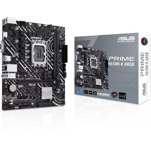 PLACA ASUS Prime H610M-K ARGB  Socket 1700/ Micro ATX / 2x DDR5/ VGA / HDMI