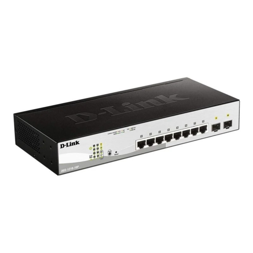 SWITCH 8 PUERTOS D-LINK Web Smart  DGS-1210-10P 10/100/1000 + 2 puertos SFP con Gestin -8 puertos (PoE+)