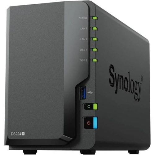 Unidad NAS Synology Diskstation DS224+/ 2 Bahías 3.5"- 2.5"/ 2GB DDR4/ Formato Torre