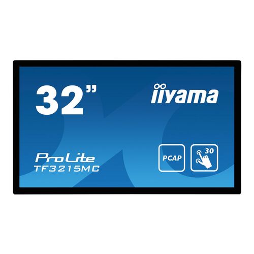 MONITOR IIYAMA 32"(TF3215MC-B2) marco abierto - pantalla táctil - 1920 x 1080 Full HD (1080p) - VA - 500 cd/m² - 3000:1 - 8 ms - HDMI, VGA, DisplayPort - negro