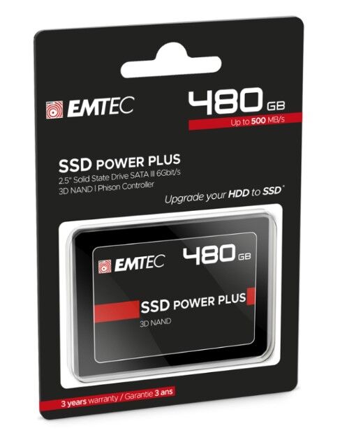 HDD 480GB SSD EMTEC 480GB 3D NAND PHISON - SATA III - 2.5" / 6.35CM